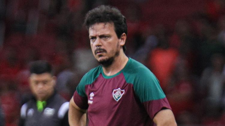 Fernando Diniz, técnico do Fluminense, durante jogo contra o Inter