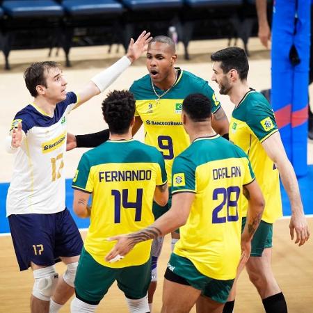 Seleção brasileira de vôlei masculino venceu a Holanda pela Liga das Nações