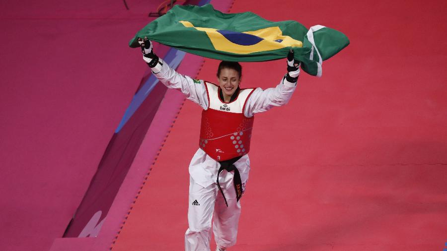  Milena Titoneli comemora medalha de ouro no taekwondo no Pan-2019 - Susana Vera/Reuters