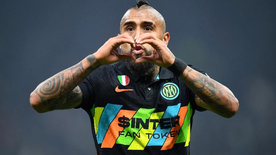 Vidal comemora gol da Inter de Milão contra o Sheriff pela Liga dos Campeões - REUTERS