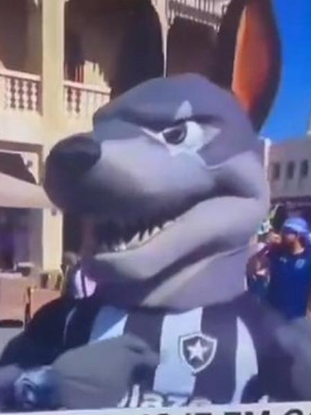 Mascote do Botafogo assusta jornalista da CNN de Portugal em Doha (Qatar) - Reprodução/CNN 