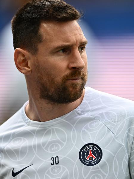Lionel Messi, do PSG, em jogo contra o Lorient pelo Campeonato Francês -  Sebastian Frej/MB Media/Getty Images