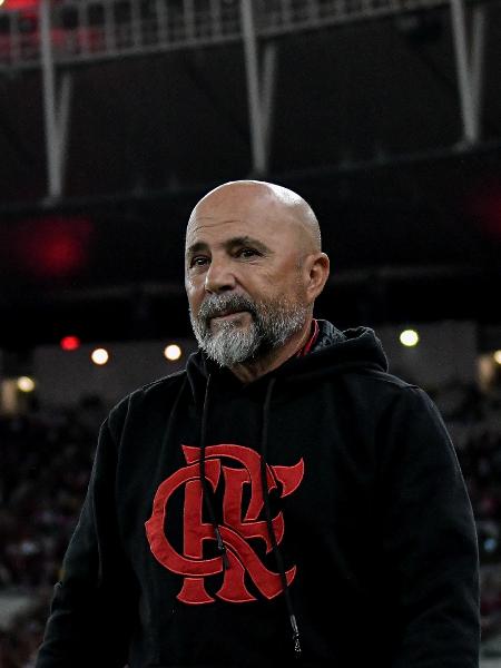 Sampaoli, técnico do Flamengo, contra o Grêmio em jogo pelo Brasileirão