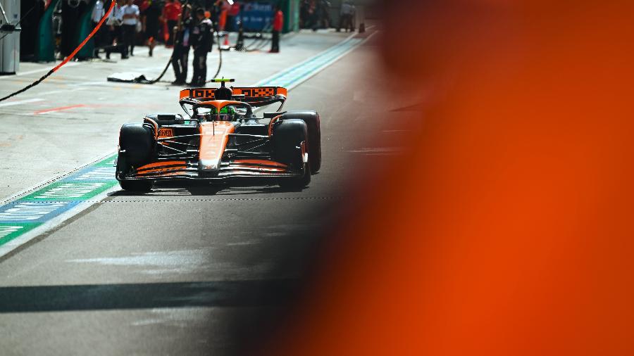 Lando Norris durante a classificação do GP da Holanda