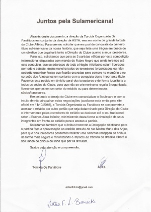 Carta CAP - Reprodução - Reprodução