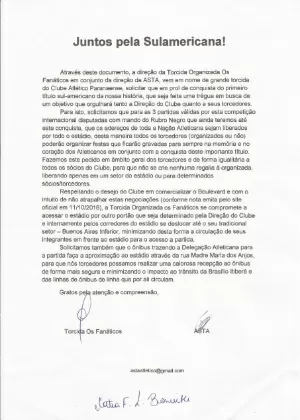 Carta CAP - Reprodução - Reprodução