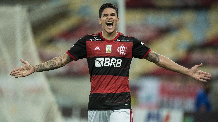 Pedro faz gol em partida do Flamengo pelo Campeonato Brasileiro - Jorge Rodrigues/AGIF