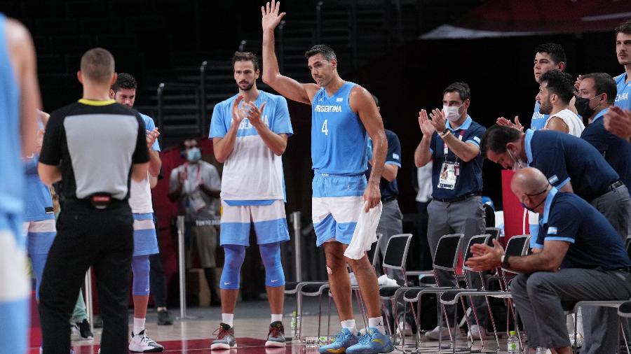 Scola fez seu último jogo pela seleção argentina de basquete nas Olimpíadas de Tóquio - Meng Yongmin