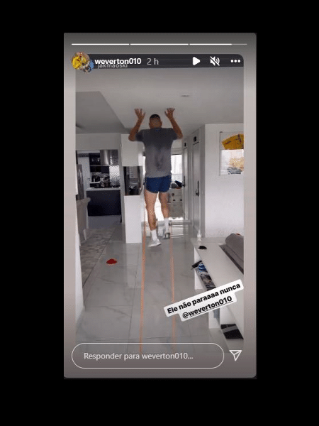 Weverton, com covid, treina em casa antes do Mundial de Clubes - Reprodução web: // Instagram Weverton