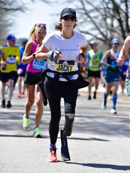 Jacky Hunt-Broersma completou a maratona de Boston em 29 de abril - Divulgação/Maratona de Boston