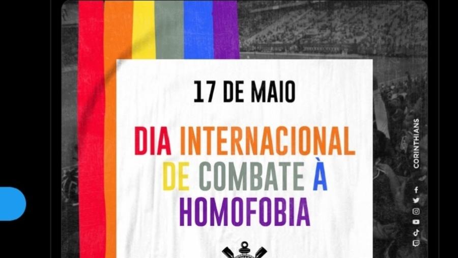 Corinthians tirou o verde da Bandeira LGBTQIA+ - Reprodução 