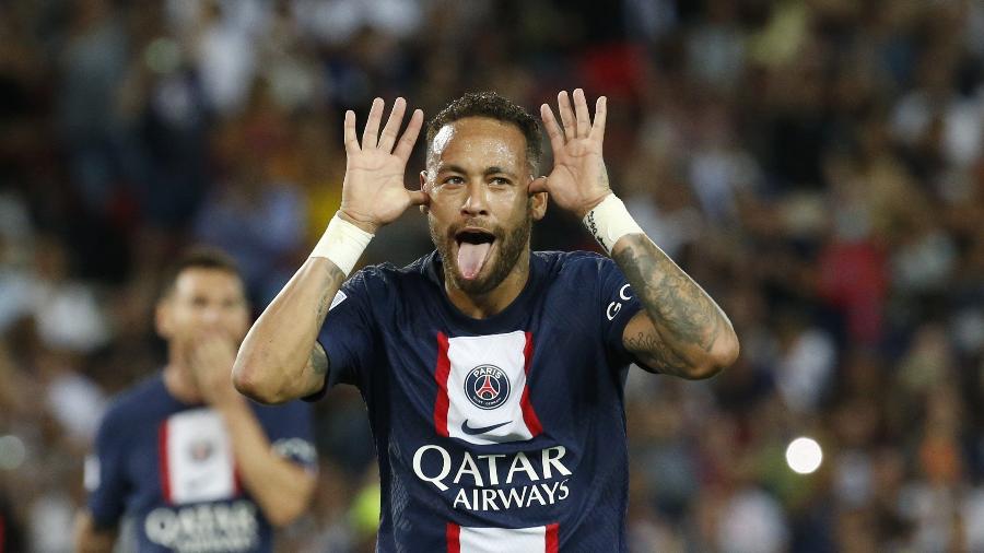 Neymar, do PSG, comemora gol marcado diante do Montpeller - Reprodução/Twitter/@PSG_Inside