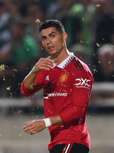 Cristiano Ronaldo, em ação pelo Manchester United na Liga Europa - Manchester United/Manchester United via Getty Imag