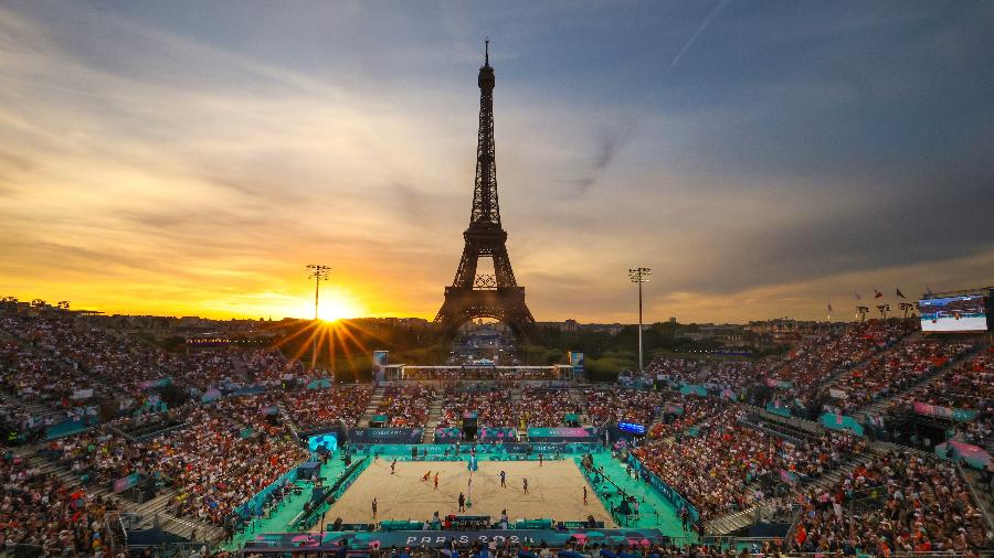 Arena do Vôlei de Praia nas Olimpíadas de Paris, realizadas em 2024