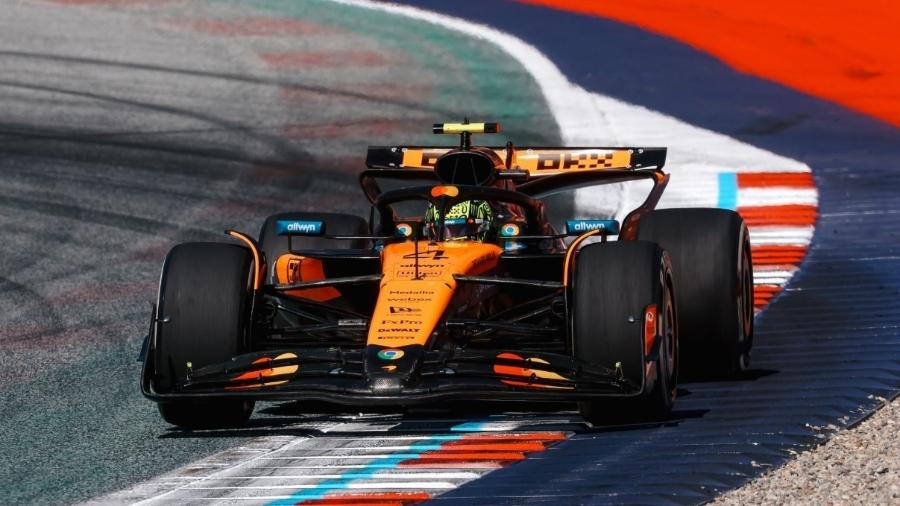 Lando Norris, da McLaren, durante GP da Áustria de Fórmula 1 - Reprodução Twitter McLaren