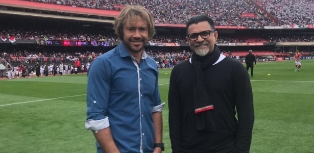 Diego Lugano, superintendente de relações institucionais, e Ricardo Rocha, coordenador de futebol