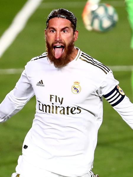 Sergio Ramos comemora seu gol pela Real Madrid contra o Getafe - REUTERS/Sergio Perez