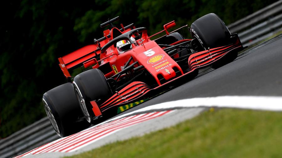 Sebastian Vettel, da Ferrari, nos treinos livres do GP da Hungria - Colombo Images/Ferrari