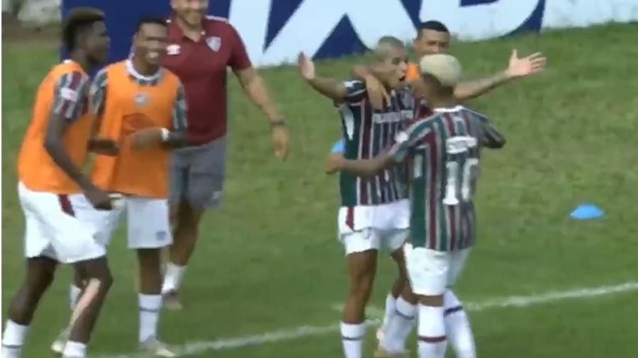 Luan Brito, do Fluminense, celebra gol sobre a Matonense, na Copinha 2022 - Reprodução