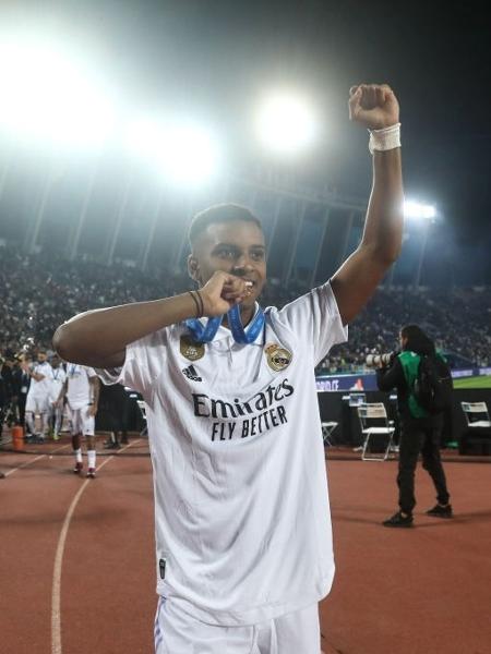 Rodrygo, do Real Madrid, comemora título do Mundial de Clubes - James Williamson - AMA/Getty Images