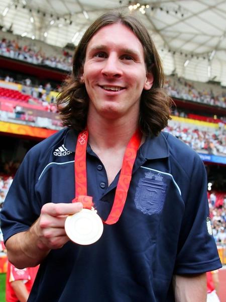 Lionel Messi ficou com a medalha de ouro nos Jogos Olímpicos de Pequim-2008