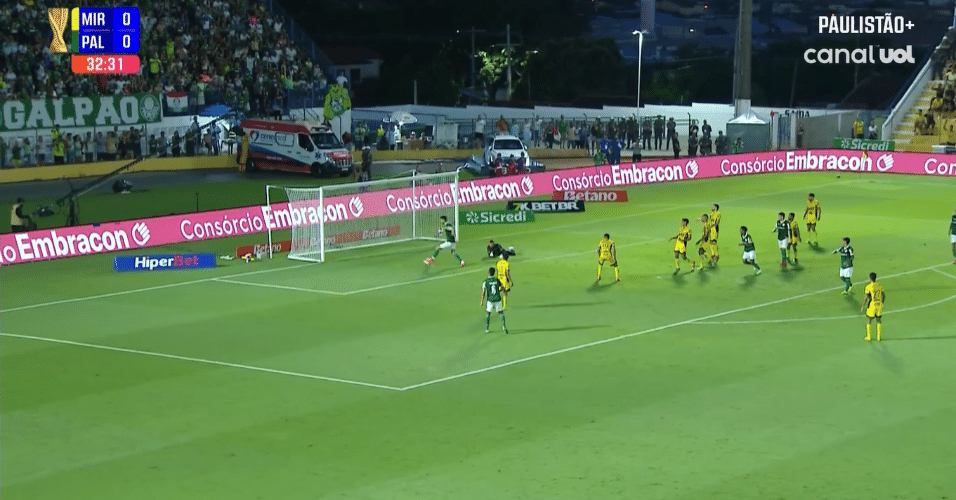 Flaco López abre o placar para o Palmeiras contra o Mirassol pelo Paulistão