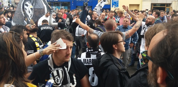 Torcedores da Juventus madrugaram em Cardiff antes da final - João Henrique Marques