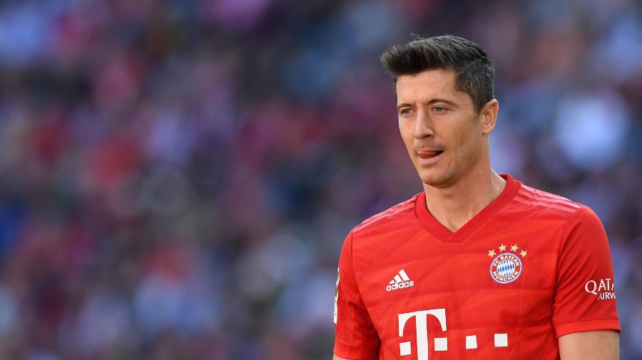 Robert Lewandowski, do Bayern, não marcou no último fim de semana e está ameaçado na Chuteira de Ouro - Getty Images