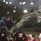 Commissioners remove Haas body after Romain Grosjean crash in Bahrain - Tolga Bozoglu / Pool / Getty Images