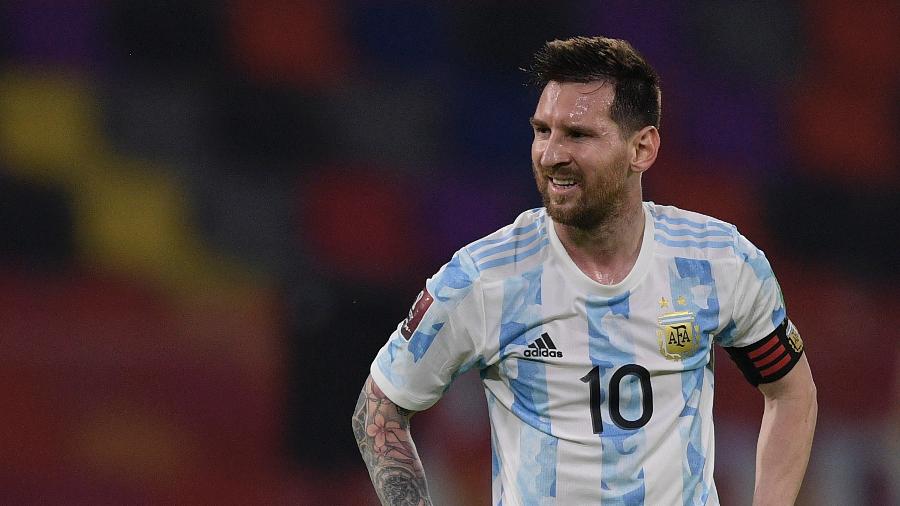 Lionel Messi, durante a partida entre Argentina e Chile - Pool/Getty Images