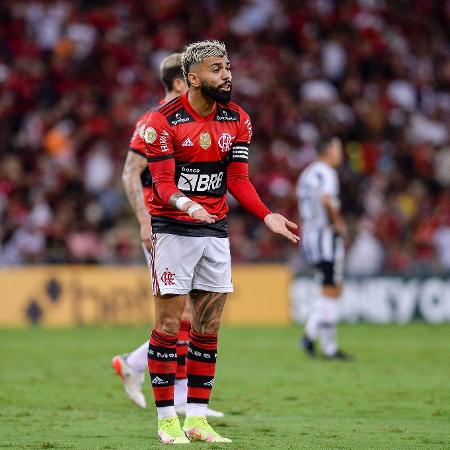 Gabigol, atacante do Flamengo, durante duelo com o Santos, no Maracanã, pelo Brasileiro - Marcelo Cortes / Flamengo