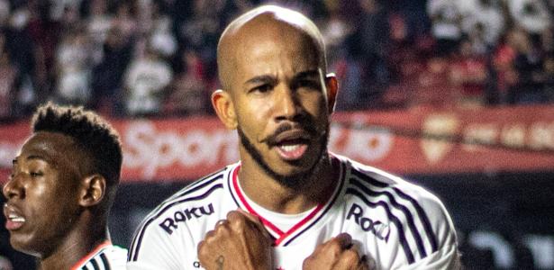 Patrick marcou para o São Paulo na partida contra o Palmeiras, válida pelas oitavas da Copa do Brasil