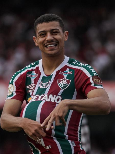 André, do Fluminense, comemora gol marcado contra o São Paulo, pela 17ª rodada do Brasileirão - Guilherme Drovas/AGIF