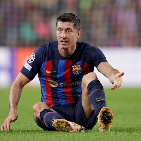 Lewandowski, atacante polonês do Barcelona, durante a partida contra o Bayern de Munique, seu ex-clube - David Bustamante/Getty