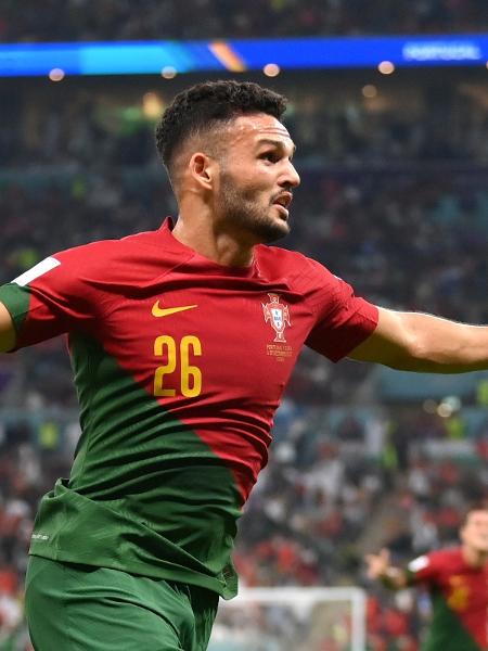 Gonçalo Ramos comemora gol na partida entre Portugal e Suíça - Justin Setterfield/Getty Images
