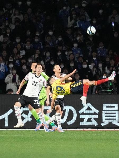 Rafael Santos Borré marcou um golaço em um amistoso entre Colômbia x Japão - Koji Watanabe/Getty Images