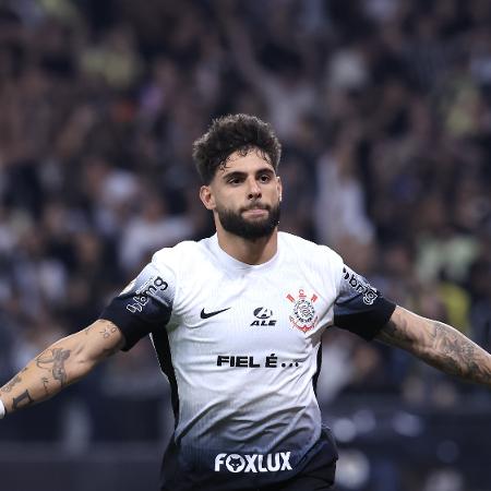 Yuri Alberto comemora gol marcado pelo Corinthians contra o Grêmio, pelo Brasileirão