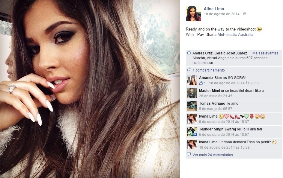 Aline Lima, modelo brasileira que deu o fora em Cristiano Ronaldo - Reprodução/Facebook