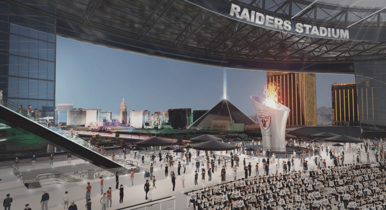 Imagens do possível estádio dos Raiders em Las Vegas, onde o time deixaria de ser Oakland Raiders e passaria a ser chamado Las Vegas Raiders