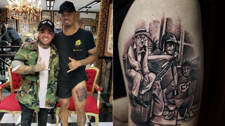 Gabriel Jesus faz tatuagem do Chaves e do Chapolin - Reprodução/Instagram