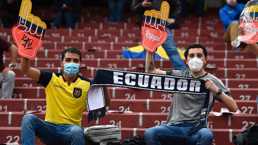 Torcedores da seleção do Equador no estádio Casa Blanca em setembro de 2021 - Rodrigo Buendia/Pool/Getty Images