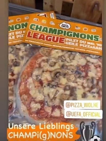 Pizza faz referência à Liga dos Campeões - Reprodução/Instagram
