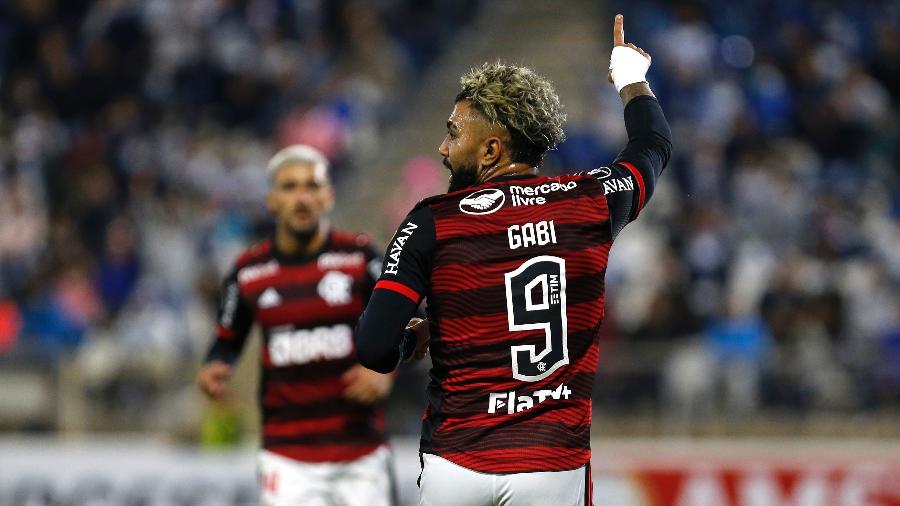 Gabigol comemora gol no duelo contra a U. Catolica e Flamengo - Staff Images / CONMEBOL