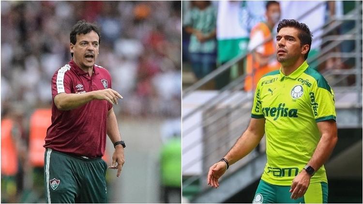 Fernando Diniz, técnico do Fluminense, e Abel Ferreira, técnico do Palmeiras