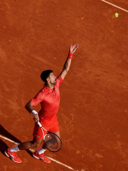 Novak Djokovic na segunda rodada do Masters 1000 de Monte Carlo em 2023 - Getty Images