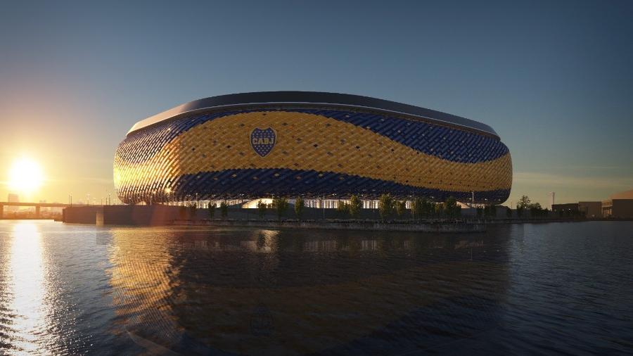 Projeto da Nova Bombonera, que seria construída a nove quadras do atual estádio do Boca Juniors - Divulgação/Twitter @jorgereale