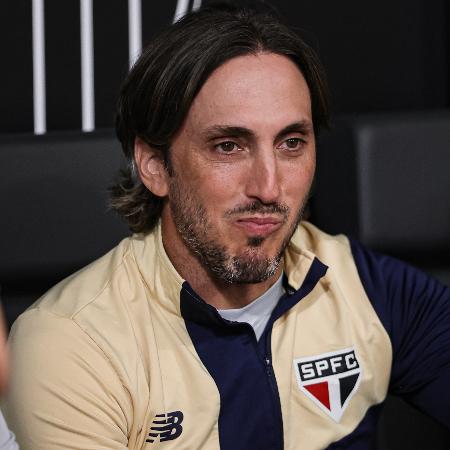 Luis Zubeldía, técnico do São Paulo, recebeu sete cartões neste Brasileirão