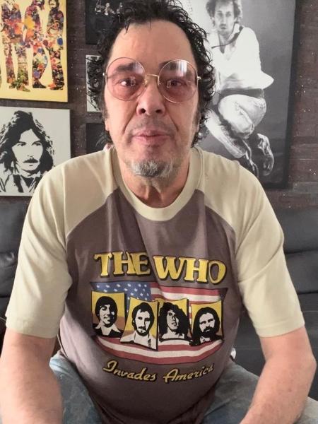 Casagrande com camiseta em homenagem ao The Who