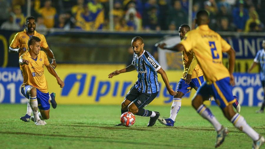 Thaciano marcou belo gol e garantiu vitória dos reservas do Grêmio no estádio Boca do Lobo - Lucas Uebel/Grêmio