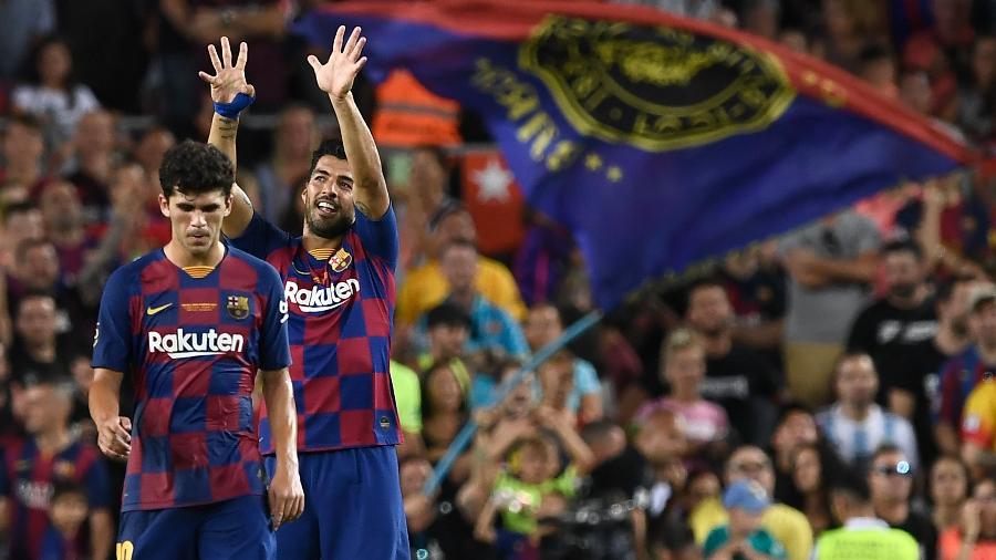 Suárez marcou gol da vitória do Barcelona sobre o Arsenal - JOSEP LAGO/AFP